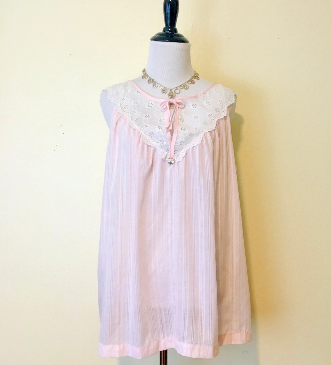 Vintage 60s Baby Doll Nightie Size Med/large Sleeveless Etsy