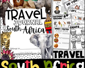 Kids Travel Journal South Africa Travel Journal Kids South Africa Vacation Book Kids South Africa Travel Book Travel Activities South Africa
