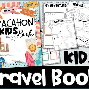 Libro de vacaciones para niños Libro de viajes para niños Diario de viajes para niños Diario de vacaciones para niños Diario de viajes para niños Actividades de viaje para niños en el campo.