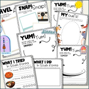Travel Journal Worksheets Kids South Korea