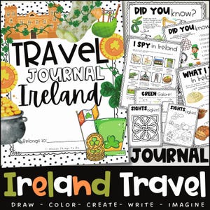 Carnet de voyage pour enfants Irlande Carnet de voyage pour enfants Irlande Carnet de voyage pour enfants Carnet de vacances Irlande Carnet de voyage Activités de voyage Irlande