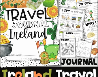 Kids Travel Journal Ireland Travel Journal Kids Ireland Travel Journal for Kids Vacation Book Ireland Travel Book Travel Activities Ireland