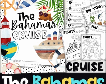Kids Travel Journal Kids The Bahamas Cruise Printable Travel Journal for Children Bahamas Cruise Travel Worksheets  Activities Kids Bahamas.