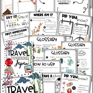 Travel Journal for Japan Travel Journal for Kids Printables Travel ...