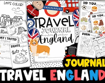 Kid Travel Journal England Travel Journal Kid England Travel Journal Kid Vacation Book England Travel Book Travel Activity England Printable