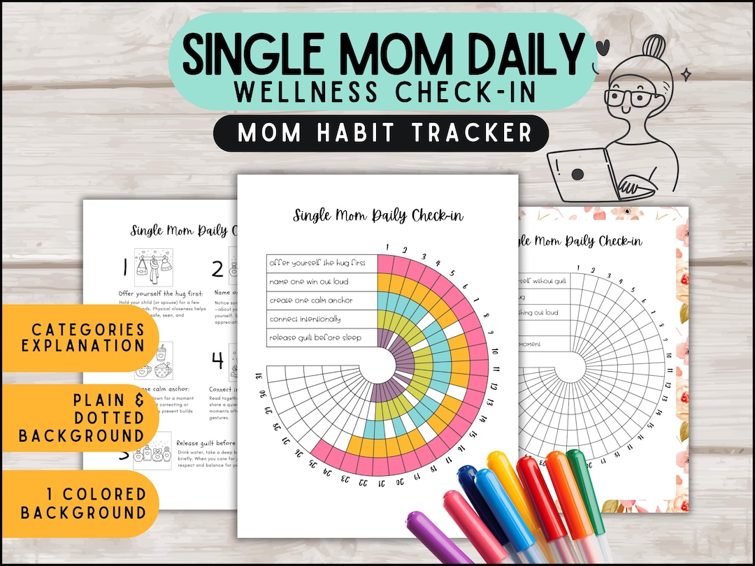 Daily Routine Single Mum Habit Tracker for Single Mom | Goal Journal Page | Daily Routines ...
