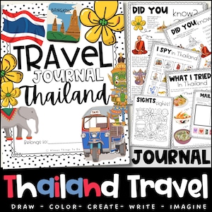 Kids Travel Journal Thailand Travel Journal Kids Thailand Kids Travel Journal Printable Thailand Travel Journal Download for Kids Thailand.