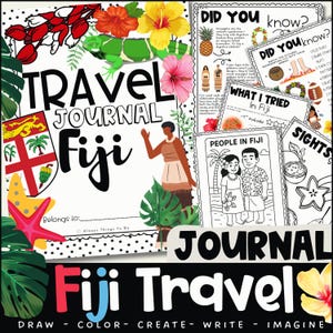 Kids Travel Journal Fiji Kids Travel Activities Kids Fiji Travel Journal Printable Kids Vacation Journal Fiji Counties Printable Kids Fiji