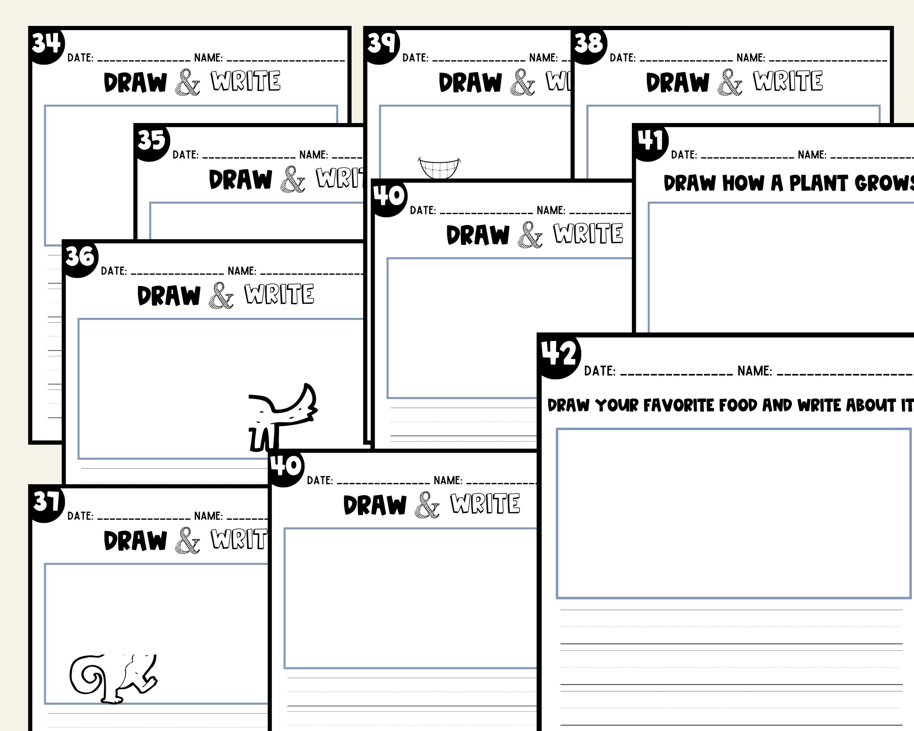 Writing Prompts for Kids Writing Practice Sheet for Kids Writing ...
