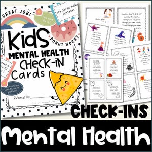 Kids Mental Health Check In Cards Classroom Anxiety Motivational Card Children Anxiety Checkin Cards Mental Health for Kids Parent Support