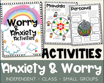 Anxiety Worksheets for Kids Anxiety Workbook for Kids Anxiety Journal Printables Anxiety Activities for Kids Anxiety Worry PDF.