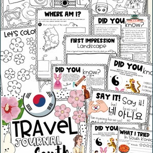 Travel Journal Worksheets Kids Travel Journal South Korea