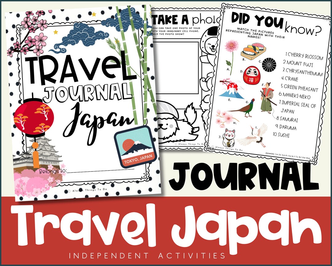 Travel Journal for Japan Travel Journal for Kids Printables Travel Journal for Children Japan