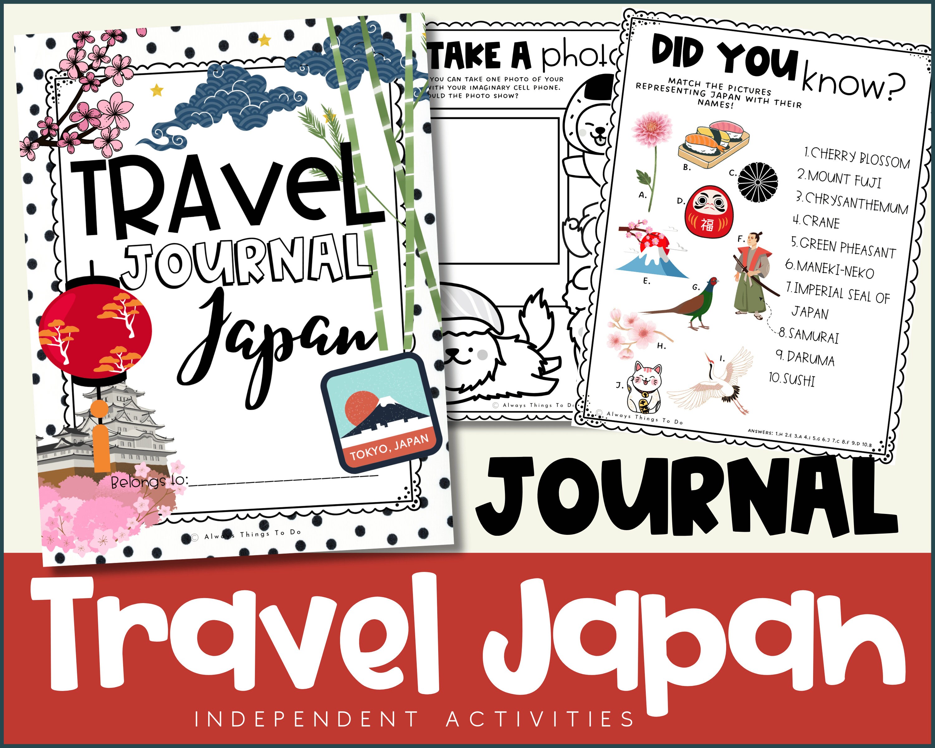 Travel Journal for Japan Travel Journal for Kids Printables - Etsy ...