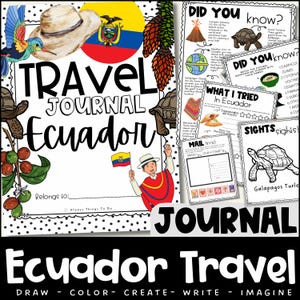 Travel Journal Ecuador Travel Journal for Kid Printable Travel Journal for Children Ecuador Travel Journal Worksheets Kid Travel Journal.