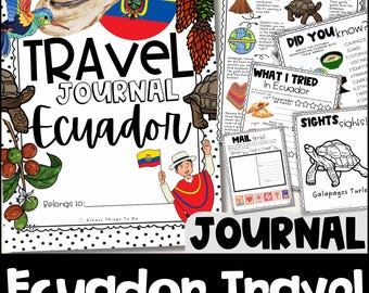 Travel Journal Ecuador Travel Journal for Kid Printable Travel Journal for Children Ecuador Travel Journal Worksheets Kid Travel Journal.