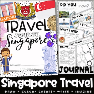 Kid Travel Journal Singapore Travel Journal Kid Singapore Vacation Book Singapore Kid Travel Printable Page Singapore Journal Children PDF