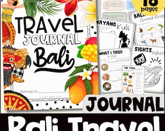 Travel Journal Kids Bali Kids Bali Travel Journal for Bali Kids Travel Journal Download Printable Travel Journal Kids Bali Vacation Journal.