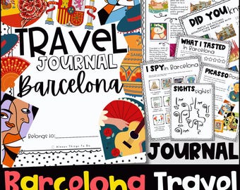 Kid Travel Journal Barcelona Travel Journal Kid Barcelona Travel Journal Kid Vacation Book Barcelona Travel Book Travel Activities Barcelona