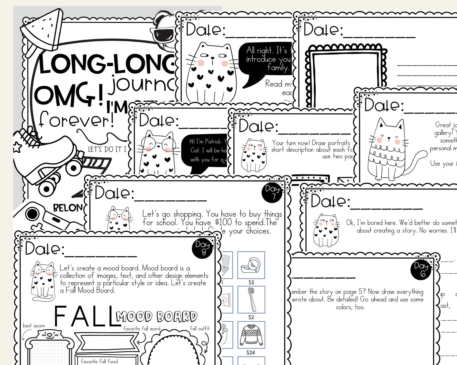 Journaling Pages Activities for Kids Writing Worksheets Kids Journal ...