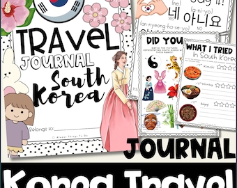 Kids Travel Journal South Korea Travel Journal Kids Printable Travel Journal Children Korea Travel Journal Worksheets Kids Travel Journal.