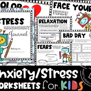 Stress Management Workbook Kids Stress management Journal for Kids Stress Management Printable Kids Anxiety Journal Kids Worry & Stress PDF.