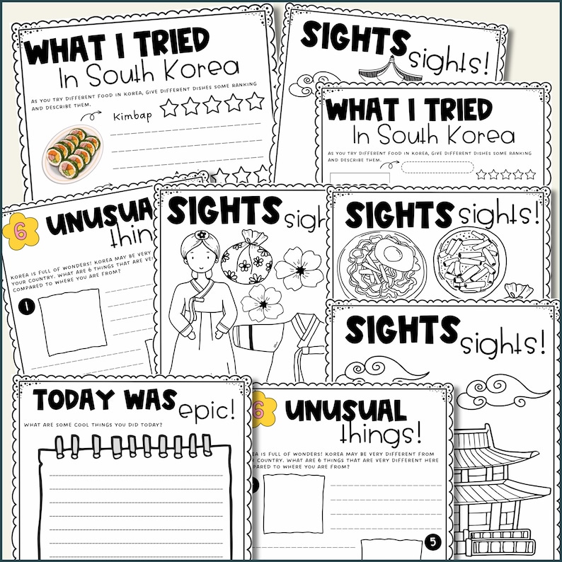 Travel Journal Children Korea