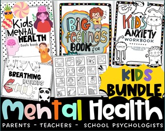 Mental Health Kids Activity Bundle Kids Mental Health Bundle Mental Health Worksheets Kids Mental Health Printable Worksheets Journals Kids.