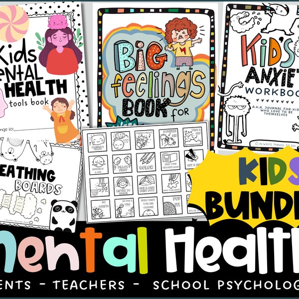 Mental Health Kids Activity Bundle Kids Mental Health Bundle Mental Health Worksheets Kids Mental Health Printable Worksheets Journals Kids.