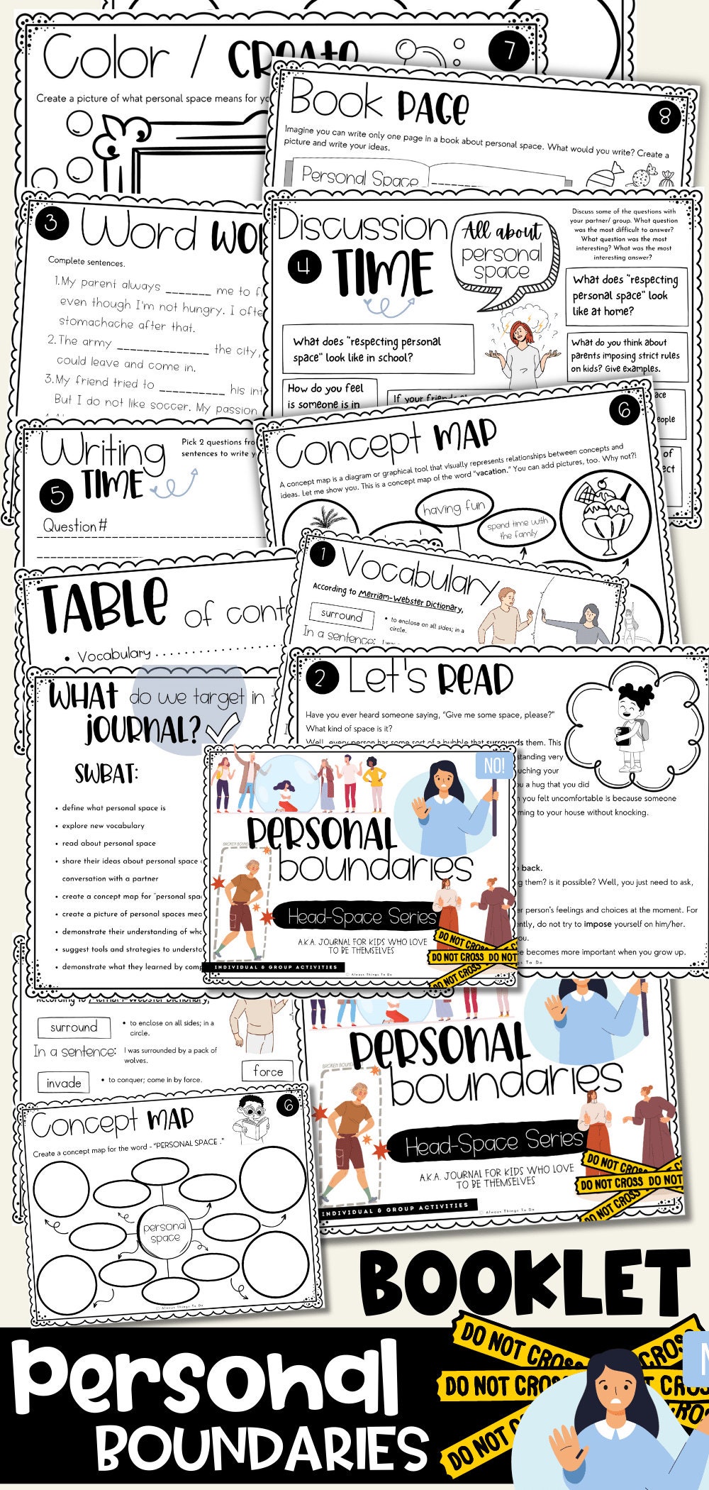 Boundaries Worksheets for Kids Boundaries Journal Boundaries Workbook ...