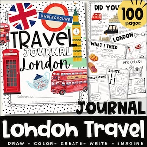 Kids Travel Journal London Kids Travel Activities London Kids Travel Journal Printable London Travel Journal Download for Kids London PDF..