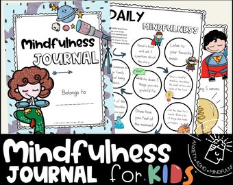 Diario de Mindfulness Diario de Mindfulness para niños Diario de Mindfulness imprimible PDF Actividades de Mindfulness para niños Diario de prácticas de Mindfulness