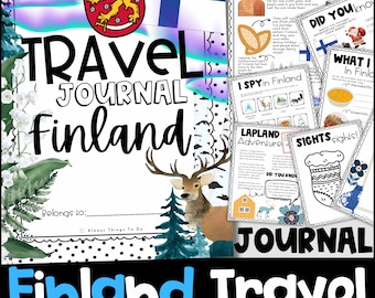 Kid Travel Journal Finland Travel Journal Kid Finland Travel Journal Kid Vacation Book Finland Travel Book Travel Activity Finland Printable