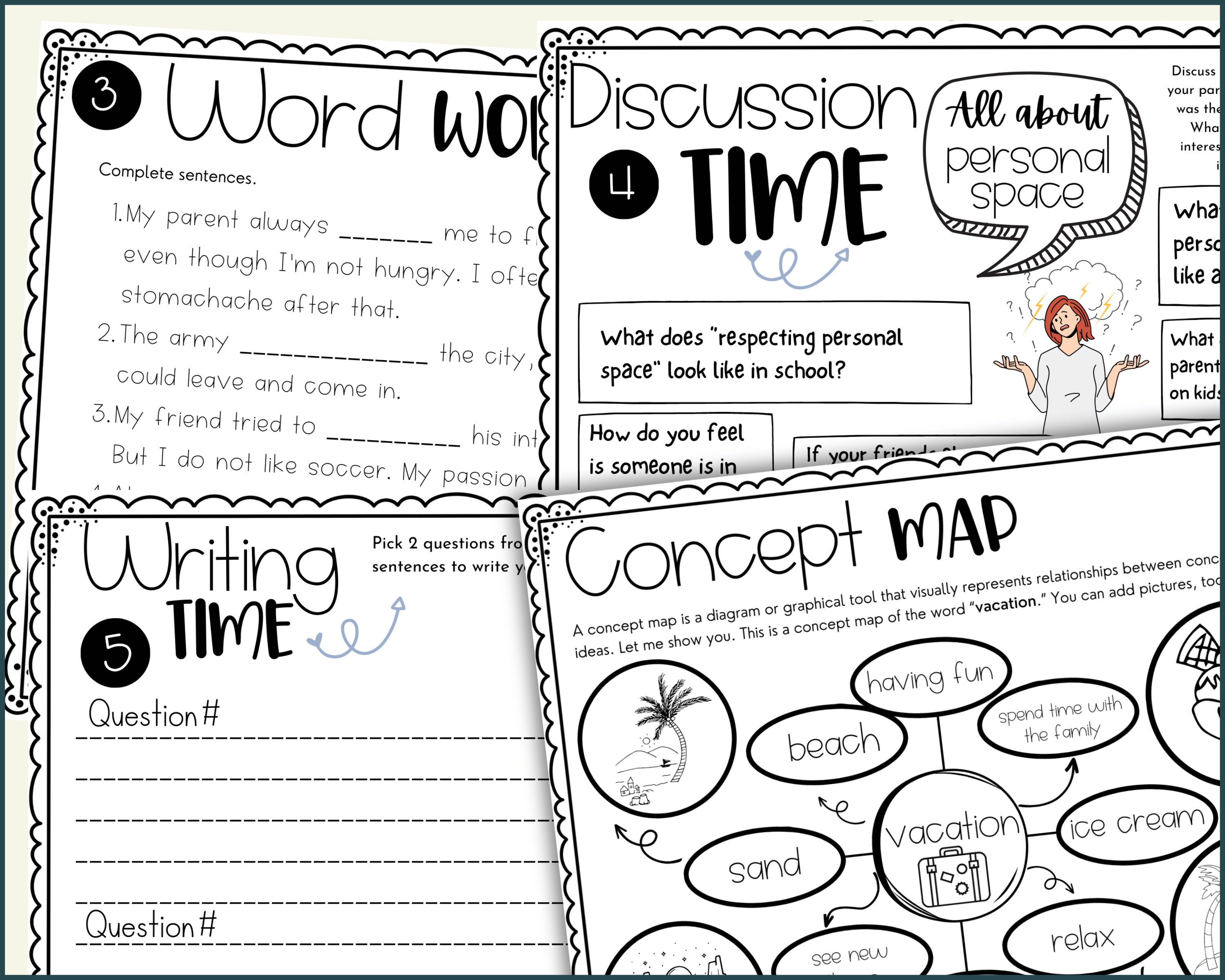 Boundaries Worksheets for Kids Boundaries Journal Boundaries Workbook ...
