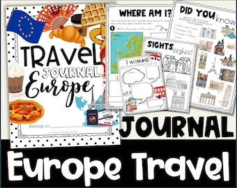 Kids Travel Journal Europe Travel Journal Kids Europe Kids Travel Activities Kids Travel Book Europe Travel Journal for Europe Kid Printable