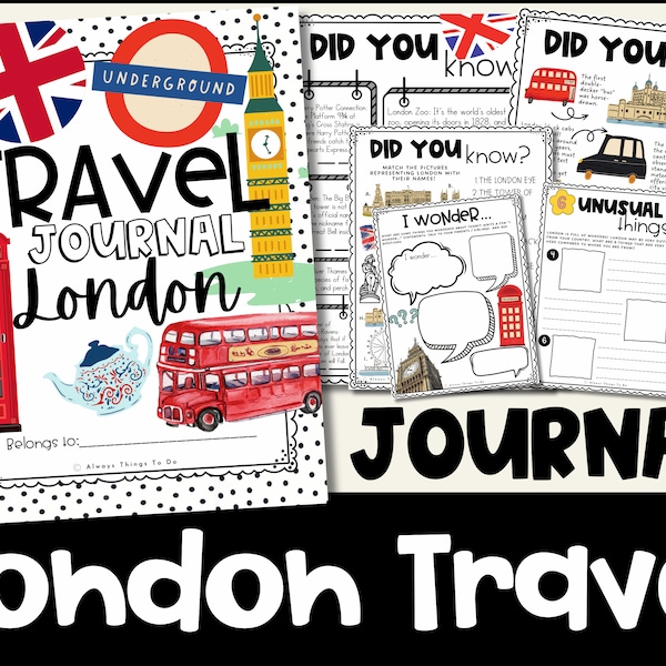 Kids Travel Journal London Kids Travel Activities London Kids Travel Journal Printable London Travel Journal Download for Kids London PDF..