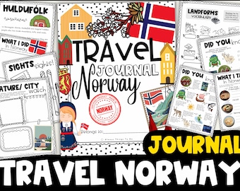 Kids Travel Journal Norway Printable Norway Travel Journal for Kids Vacation Activity Book Norway Travel Book Scandinavia Travel Activities.