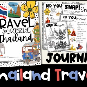 Kids Travel Journal Thailand Travel Journal Kids Thailand Kids Travel Journal Printable Thailand Travel Journal Download for Kids Thailand.