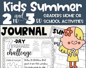 Kids Summer Journal Printable Kids Summer Activity Kids Summer Writing Prompt Kids Summer Worksheets Kids Journal Pages Kids Summer Writing.