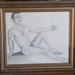 Man Sitting. Illustration for painting