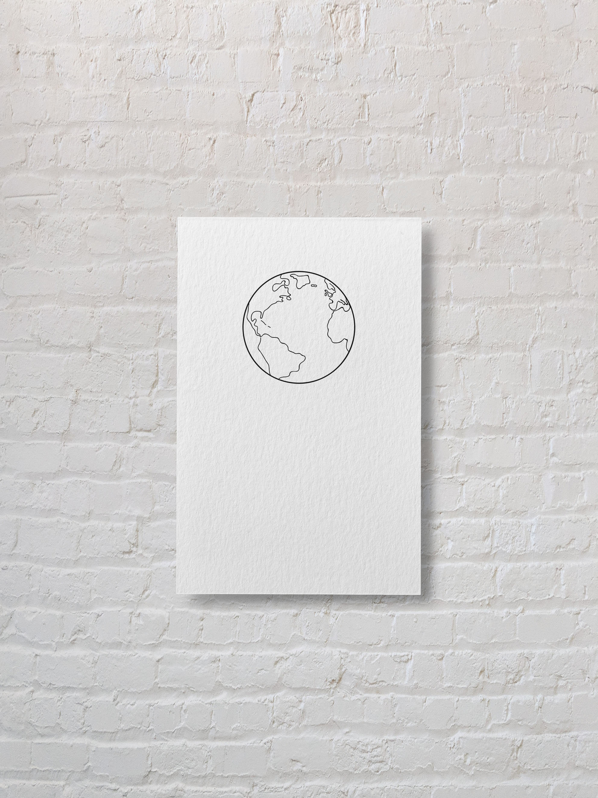 One Line Drawing World Top Globe One Line Art Etsy