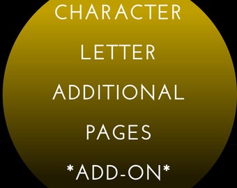 Character Letter Add-On - Additional Pages