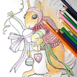 5 colouring pages/ Christmas coloring/ adults and children/ printable jpeg