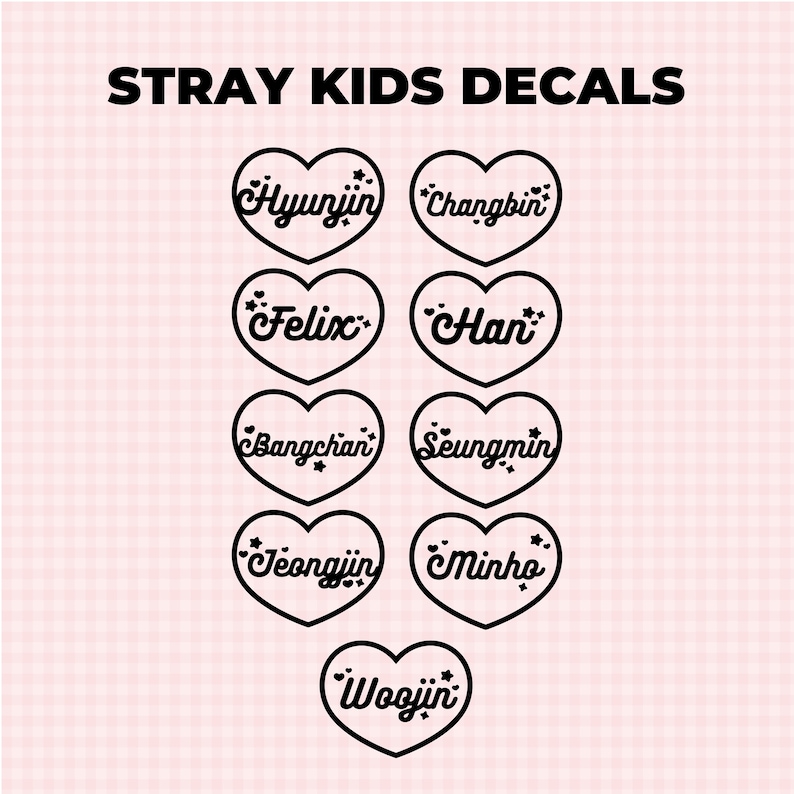 Stray kids heart decal | Etsy