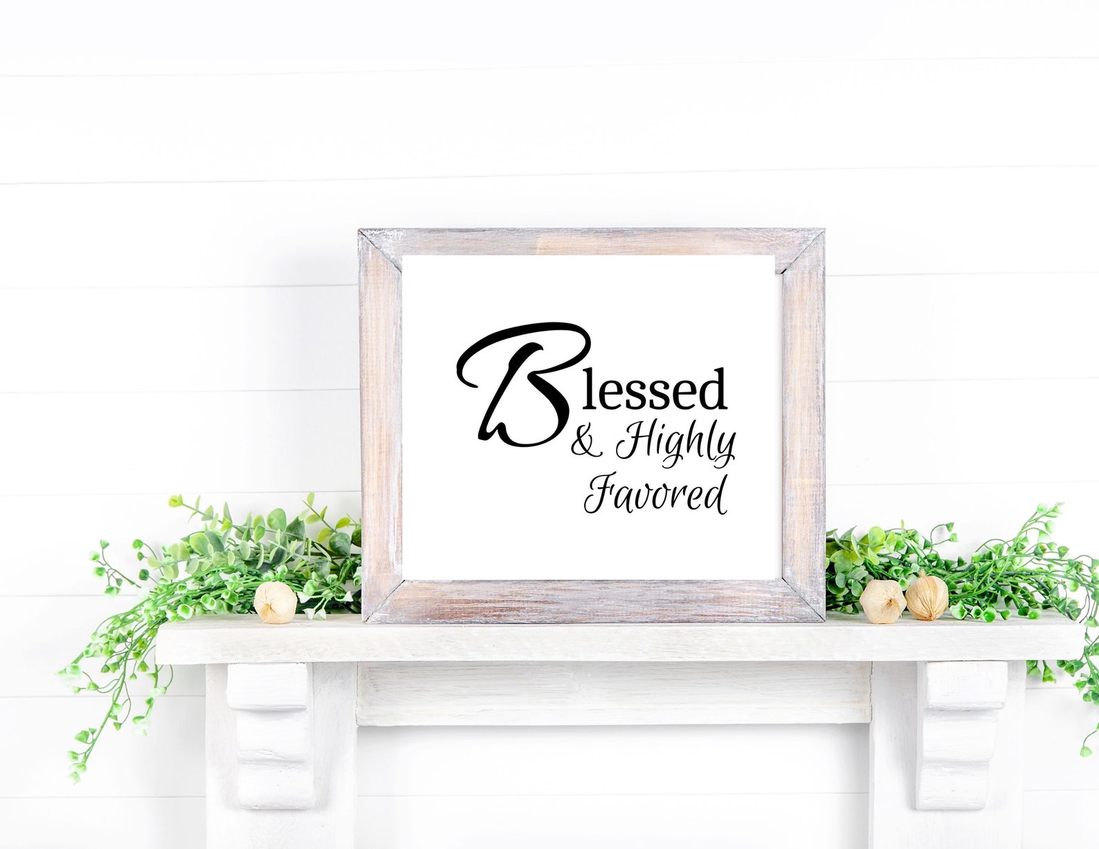 Blessed And Highly Favored Wall Art Christian Bible Verse Print Etsy