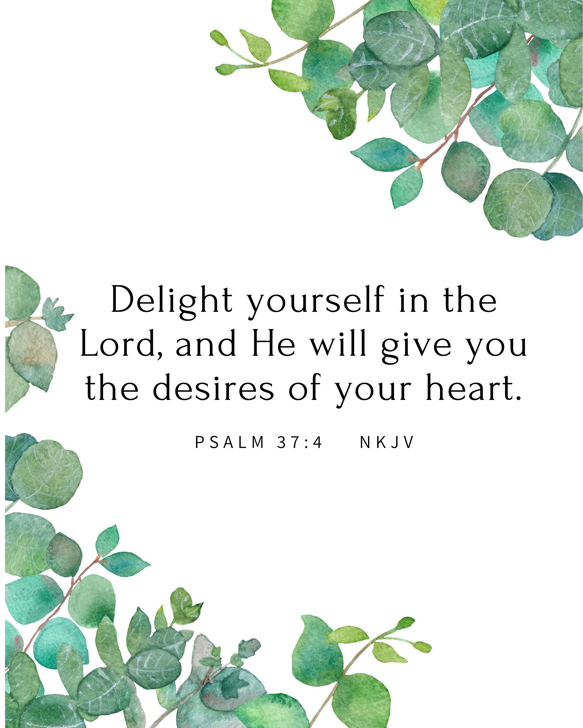 Psalm 37:4 Delight yourself in the Lord Scripture Wall Art | Etsy