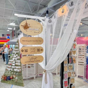 Custom Hanging Canopy Tent Sign for Craft Show, Farmers Market, Trade Show - Portable Magnetic Bracket Vendor Booth Sign Business Display