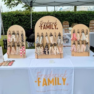 Keychain Hanger Standing Arch Table Top Craft Fair Show Vendor Display Boho Retail Jewelry Stand Wooden Hook Product Organizer