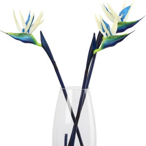 Set of 3 Stems, Artificial Bird of Paradise Stems, Fake Bird of Paradise Stems, Latex Flowers, Faux Flowers, Fake Tropical Flower Stems