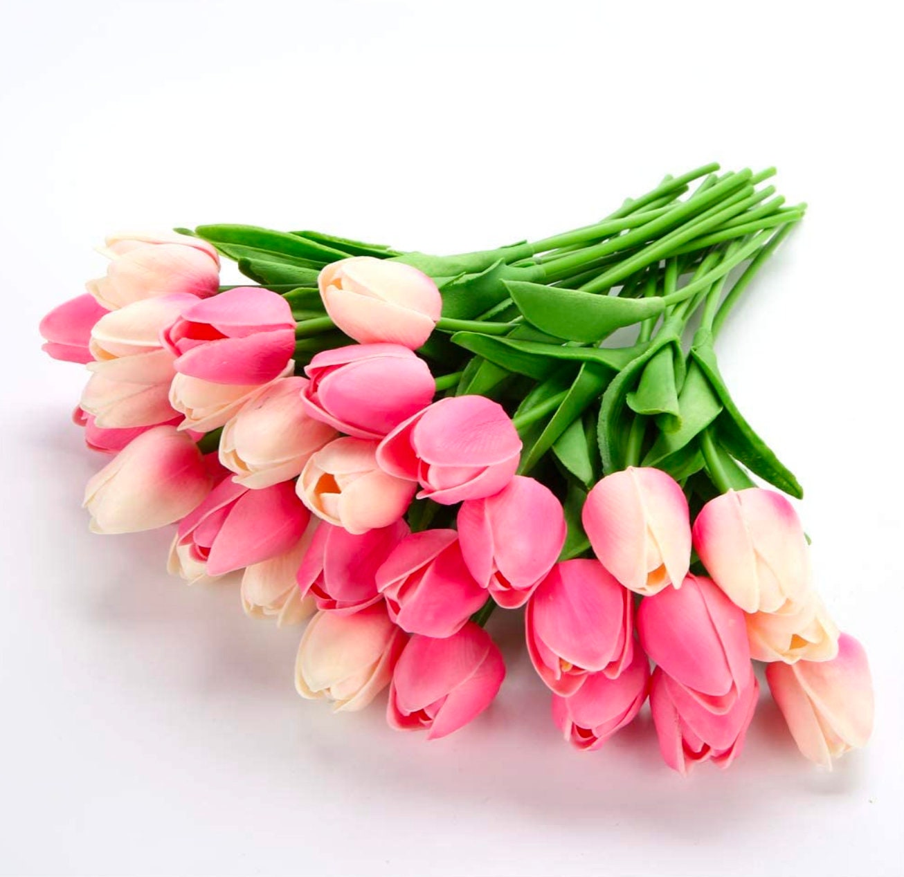 Set of 30 Stems Artificial Tulip Stem Dark Light Pink Etsy